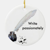 Inkt en Quill kerstversiering Keramisch Ornament (Achterkant)