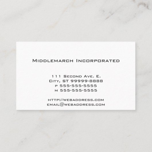 Inkt en Quill Visitekaartje (Achterkant)