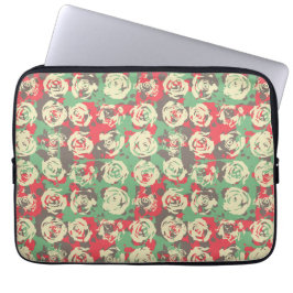 Inkt en Rozen Harmonie - Naadloos Patroon Laptop Sleeve