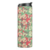 Inkt en Rozen Harmony - Naadloze Patroon Thermosbeker (Gedraaid links)