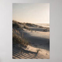 Inkt en warme linnen duinen kustwandkunst