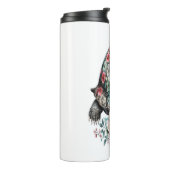 Inkt en was schildpad met bloemenschelp. thermosbeker (Gedraaid links)