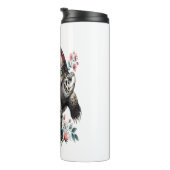 Inkt en was schildpad met bloemenschelp. thermosbeker (Geroteerd rechts)