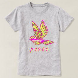 inkt- en Waterverf-duif met vredes-teken T-S T-shirt