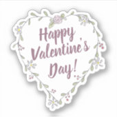 Inkt en Waterverf Twiggy Floral Valentijn Krans Sticker (Voorkant)