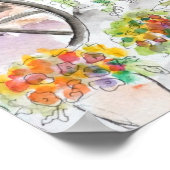 inkt en waterverf van de bloemenwinkel en de katte poster (Hoek)