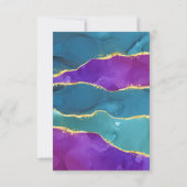 Inkt Fuchsia Roze Blauwgroen Goud RSVP Kaartje (Achterkant)