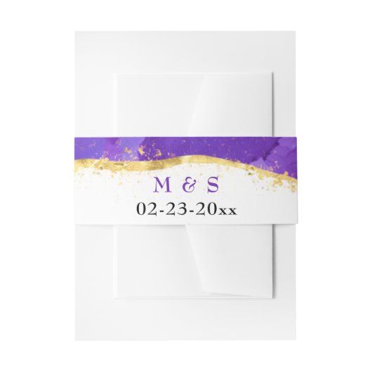 Inkt Fuchsia Roze Paarse Goud Uitnodigingen Wikkel (Voorkant Voorbeeld)