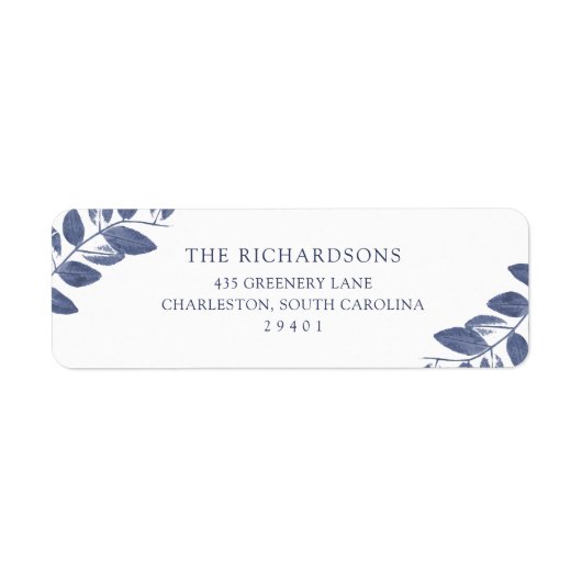 Inkt gebladerte | Bruiloft Etiket (Voorkant)