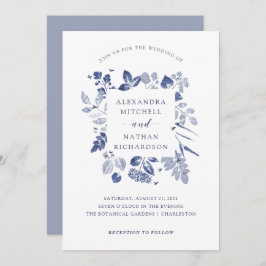 Inkt gebladerte | Bruiloft Kaart