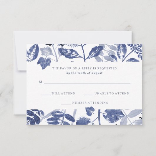 Inkt gebladerte | Bruiloft RSVP (Achterkant)