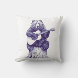 Inkt-gestippelde Beer Song Print Kussen