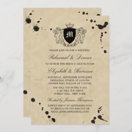 -inkt-gordijn-monogram-rust-repetitie kaart (Voorkant / Achterkant)