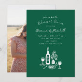 Inkt grillige hand getrokken groene repetitie dine kaart (Voorkant / Achterkant)