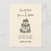 Inkt grillige Hand getrokken taart Save the Date Briefkaart (Voorkant)