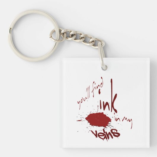 Inkt in mijn veinen Acrylische Sleutelhanger (voorkant)