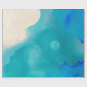 Inkt indigo blue aquarelle waterverf kraft oceaan cadeaupapier (Vlak)