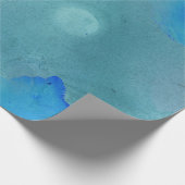 Inkt indigo blue aquarelle waterverf kraft oceaan cadeaupapier (Hoek)