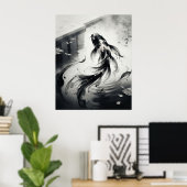 Inkt Koi Kwast Vijver Poster (Thuiskantoor)