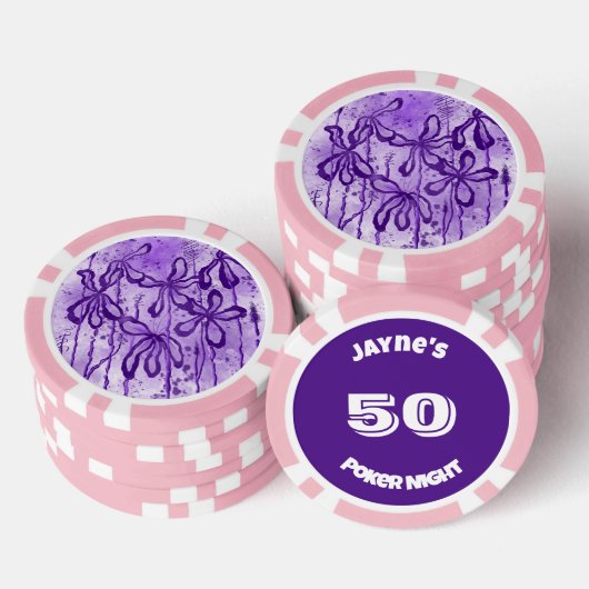 Inkt Lelies Paarse lucht Poker Chips (Opstapeling)