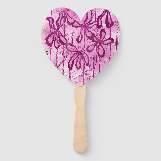 Inkt Lilies Rosey Sky Set van Fans Handwaaier (Achterkant)