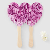 Inkt Lilies Rosey Sky Set van Fans Handwaaier (Voorkant en achterkant)