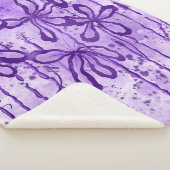 Inkt Lilies Violet Sky Sherpa Deken (3/4)