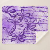 Inkt Lilies Violet Sky Sherpa Deken (Voorkant (horizontaal))