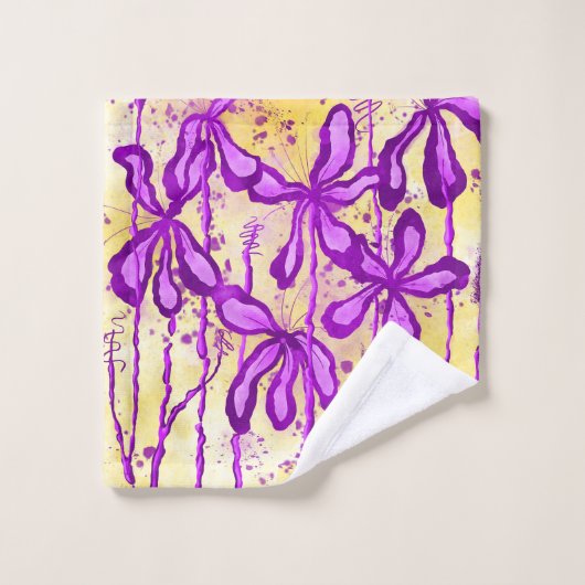 Inkt Lilies Zonnige Hemel Bad Handdoek (Wasdoekje)