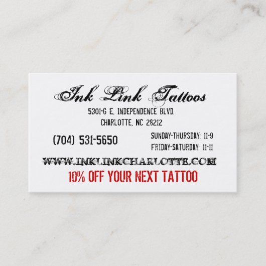 Inkt Link Visitekaartje3 Visitekaartje (Voorkant)