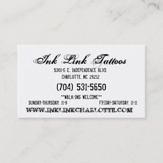 Inkt Link Visitekaartje6 Visitekaartje (Voorkant)