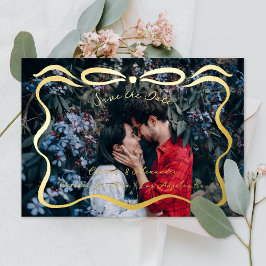 Inkt linten en boog foto folie uitnodiging