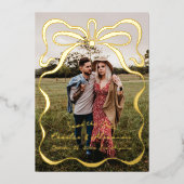 Inkt linten en boog foto folie uitnodiging (Voorkant)