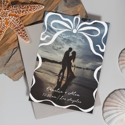 Inkt linten en strikken foto save the date