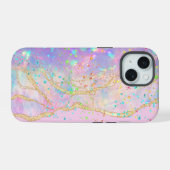 inkt marmer ontwerp iPhone 15 case (Achterkant horizontaal)