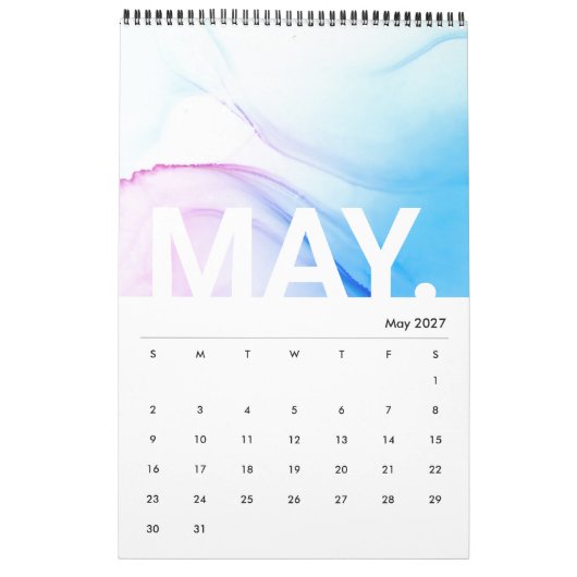 Inkt Marmer Textuur Modern Maandkalender Kalender (Mei 2027)