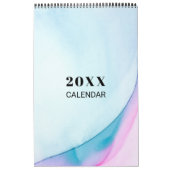 Inkt Marmer Textuur Modern Maandkalender Kalender (Hoes)