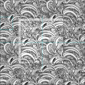 Inkt mono paisley kunstpatroon stof (Delen)