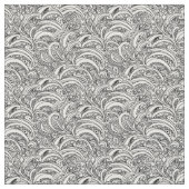 Inkt mono paisley kunstpatroon stof (Close Up)