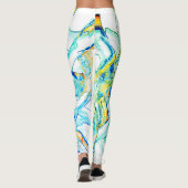 Inkt nr., afbeelding van gele, heldere cyaanvlekke leggings (Achterkant)