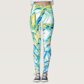 Inkt nr., afbeelding van gele, heldere cyaanvlekke leggings (Voorkant)