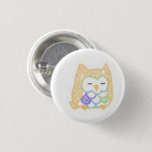 Inkt: Owl (kleur) Ronde Button 3,2 Cm (Voorkant /achterkant)