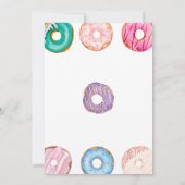 inkt Paars Blauw Donut 1e verjaardag Partij Kaart (Achterkant)