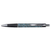 Inkt Pen-Black & Blue Paisley Print Pen (Achterkant)