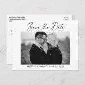 Inkt Pen Calligrafie zwart en wit sparen de datum Briefkaart (Voorkant / Achterkant)