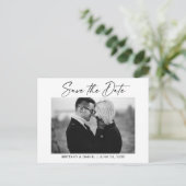 Inkt Pen Calligrafie zwart en wit sparen de datum Briefkaart (Staand voorkant)