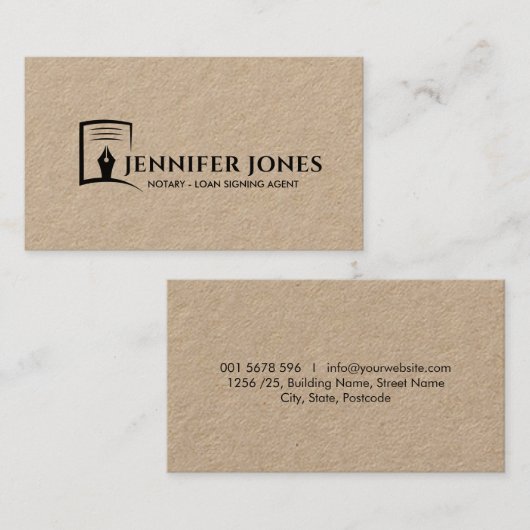 Inkt pen en papier visitekaartje (Voorkant / Achterkant)