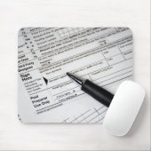 inkt pen op het belastingformulier IRS Muismat (Met muis)