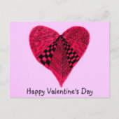 Inkt rode hand getrokken Valentijn Hart Feestdagenkaart (Voorkant)