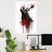 Inkt schilderen van een Elk Poster (Thuiskantoor)
